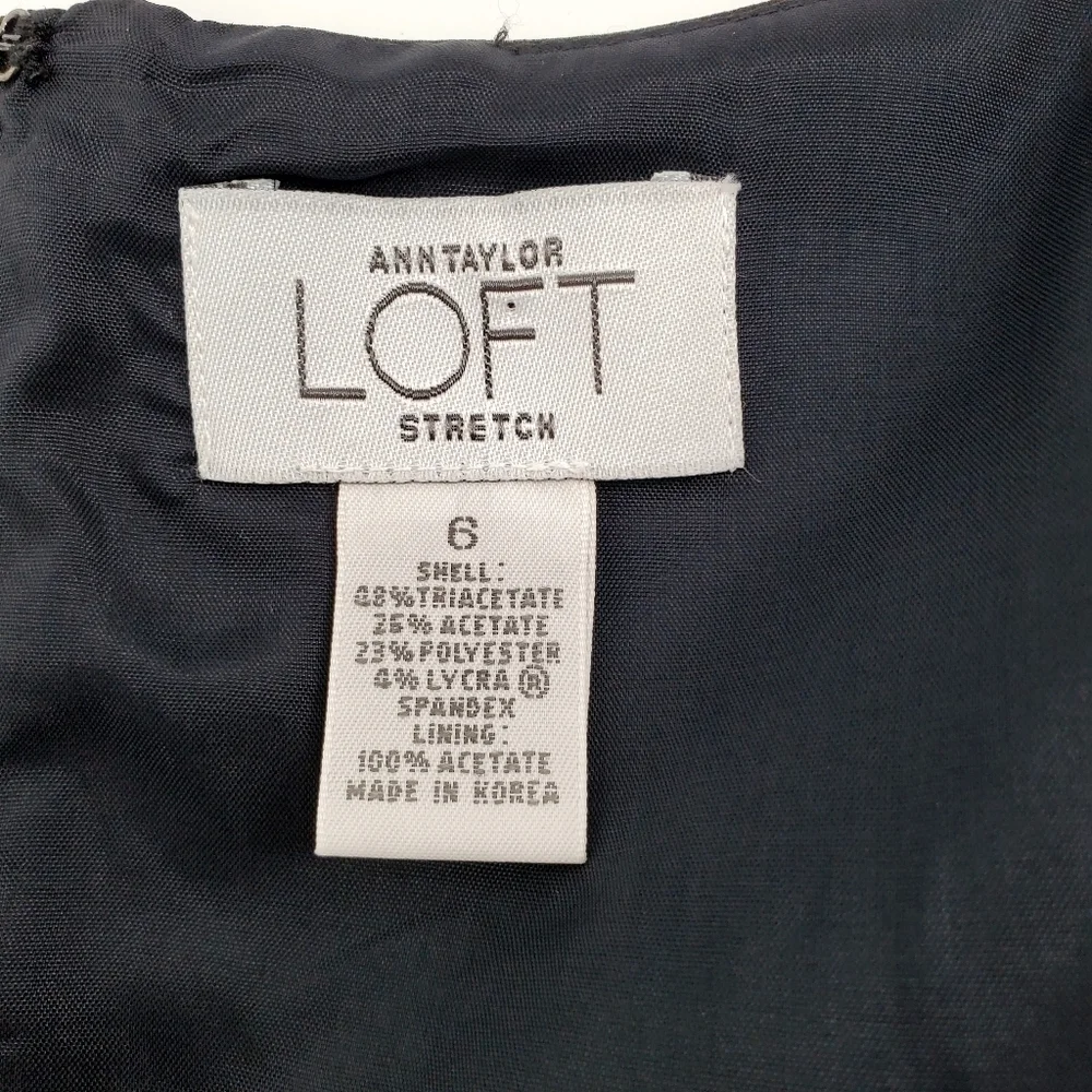 Ann Taylor Loft Black Satin Sheath Dress - Picture 7 of 9